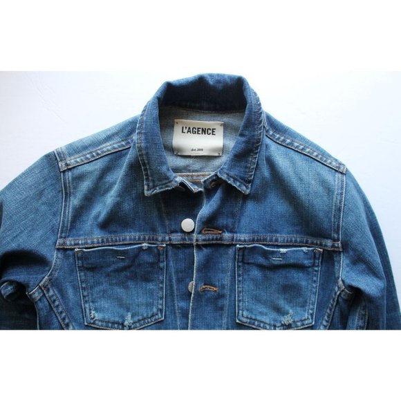 L'AGENCE Celine Jacket Authentique Distressed Size XS - Picture 8 of 14